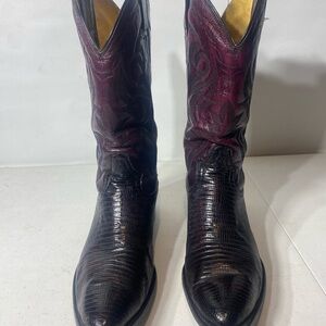 Men's Black Cherry Lizard Cowboy Boots
